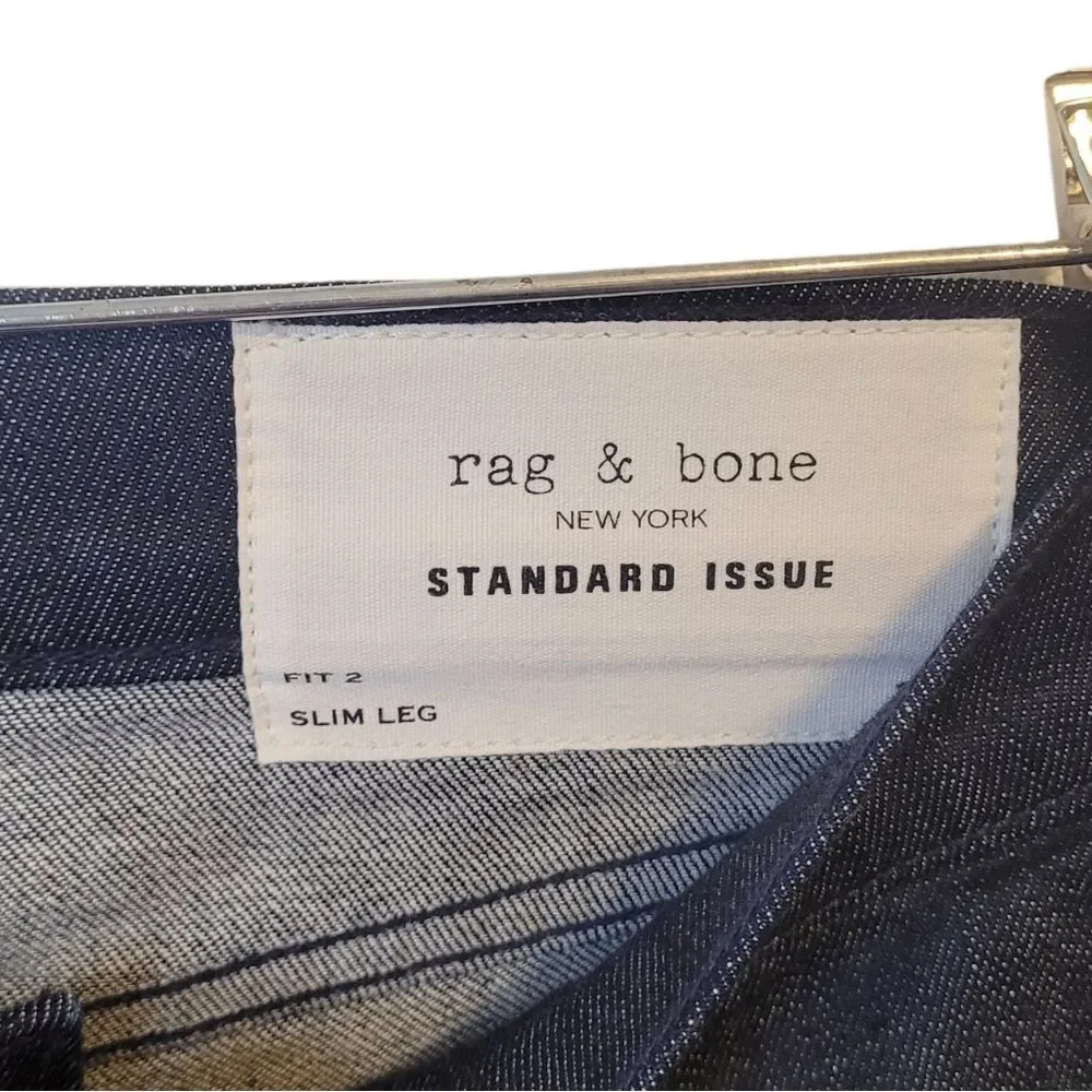 Rag & Bone Tonal Rinse Dark Denim Standard Issue Slim Fit Jeans Men's Size 31